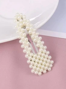5pcs Faux Pearl Decor Elegant Hairclips For Women (Packaged In Random Paper Card Style),Hair Accessories,Hair Clips,Hair Slide,Hair Barrettes Claw Clips, School Stuff, Pearl Hair Accessories - White - View 4