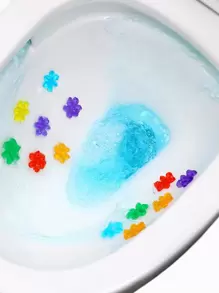 1入組花朵設計廁所芳香凝膠 - 黃色 - 查看 9