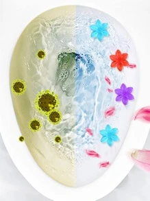 1入組花朵設計廁所芳香凝膠 - 黃色 - 查看 6