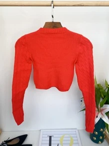 curto modal suéter feminino Inverno novo tamanho único 36/40 - Laranja - Visão 2