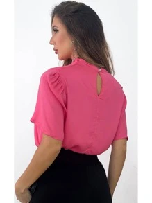 Blusa Feminina Basica Manga Curta P/ Trabalho