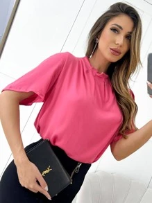 Blusa Feminina Basica Manga Curta P/ Trabalho
