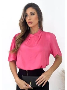 Blusa Feminina Basica Manga Curta P/ Trabalho