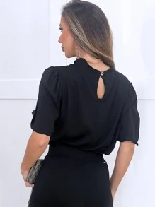 Blusa Feminina Basica Manga Curta P/ Trabalho