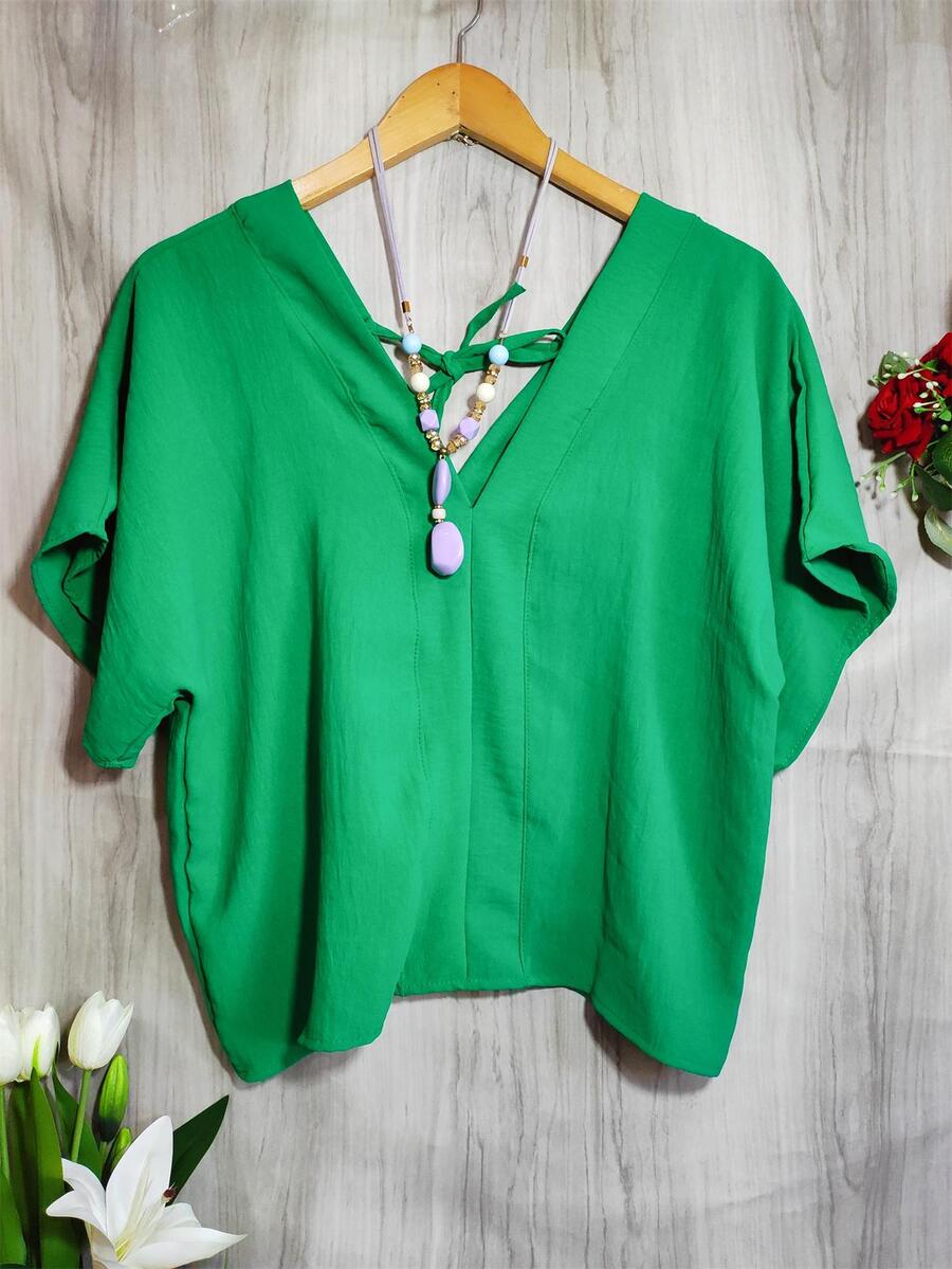 blusa feminina tecido duna - Verde Escuro - Visão 1