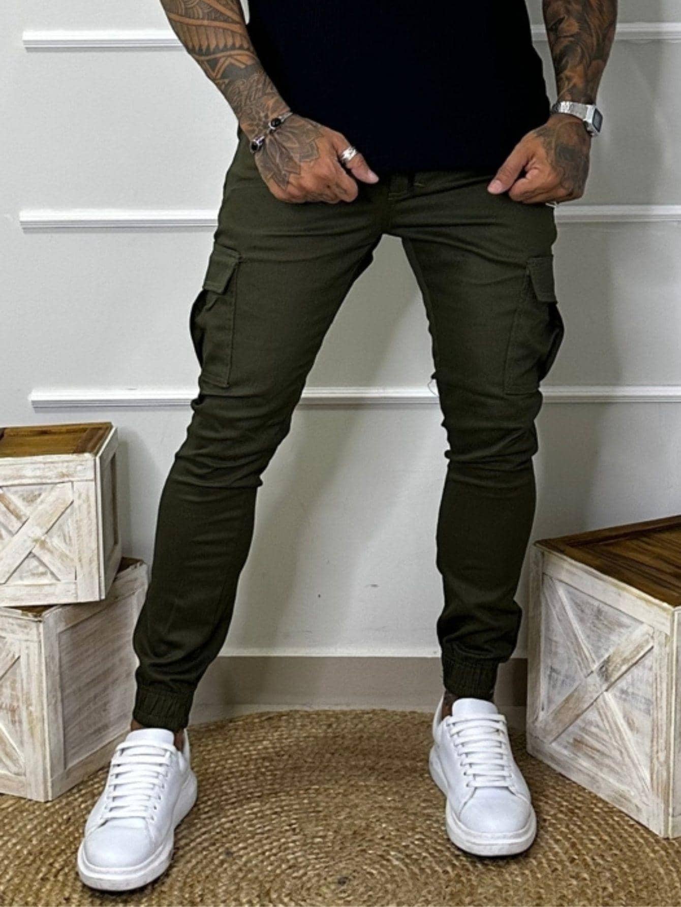 Men Jeans - Army Green - View 1
