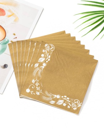 20 piezas Servilleta desechable con patrón de planta