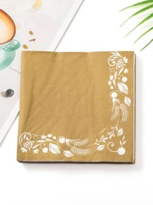 20 Peças Padrão De Planta Guardanapo Descartável - Multicolorido - Ver 3