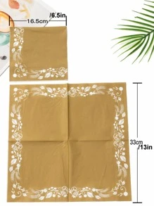 20 Peças Padrão De Planta Guardanapo Descartável - Multicolorido - Ver 4