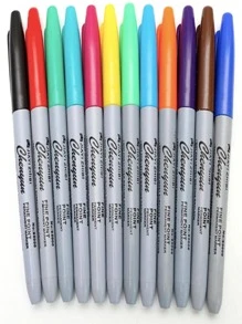 12 bolígrafos de color permanente para la escuela y la oficina, de vuelta a la escuela