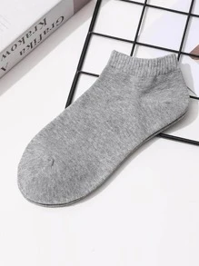 5pairs Women Classic Black White Grey Boat Socks For All Seasons - Grey - View 3