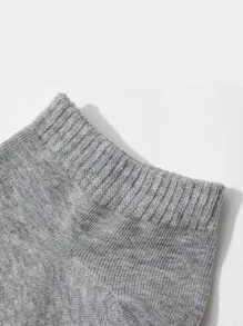 5pairs Women Classic Black White Grey Boat Socks For All Seasons - Grey - View 5