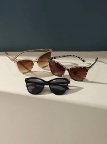 Boho風格3對女士玳瑁貓眼太陽眼鏡 - 彩色 - 查看 3
