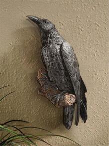 1 件乌鸦栖息壁雕，花园壁挂装饰品，壁挂工艺品，适合家居装饰最佳礼物 - 黑色 - 查看 3