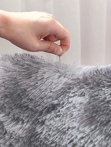 1入組素色毛茸茸現代滌綸地墊 - 淺灰色 - 查看 2