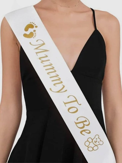 1pc Mummy To Be Slogan Graphic Sash,Christmas
