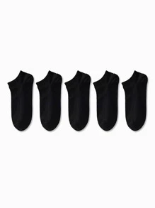 5pairs 's Low-Cut Socks, No Show Socks In Black, White And Gray