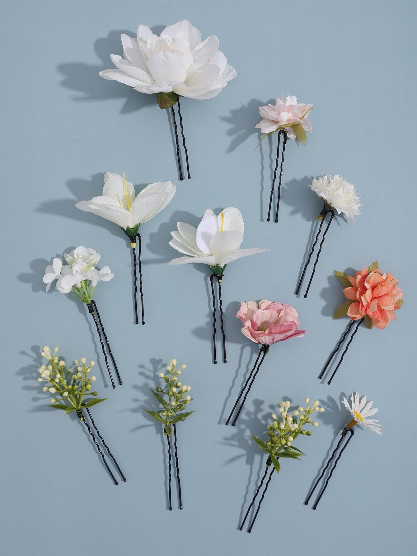 12pcs/Set Simple And Elegant Hair Pins/Hair Accessories For Summer Vacation Valentine's Day Valentines - Multicolor - View 1