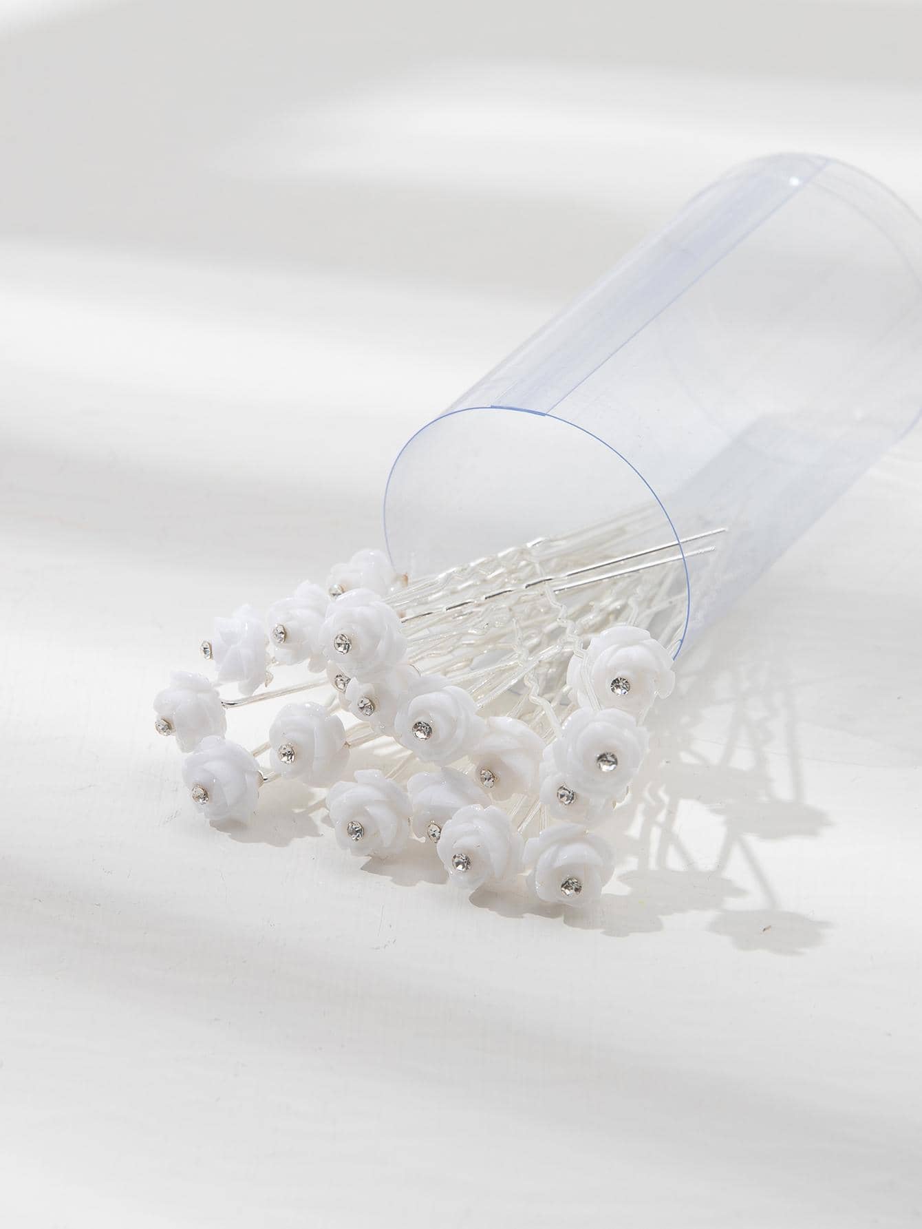 20 chiếc Kẹp tóc trang trí bằng đá & ngọc trai Thích hợp cho các dịp cập nhật và lễ hội - trắng - Xem 1