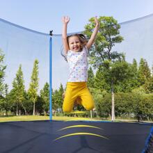 14FT Trampoline for Kids and Adults,Large Recreational Trampoline with Ladder and Steel Tube,Outdoor Backyard Trampoline with Net - 藍色 - 查看 6
