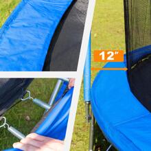14FT Trampoline for Kids and Adults,Large Recreational Trampoline with Ladder and Steel Tube,Outdoor Backyard Trampoline with Net - 藍色 - 查看 9