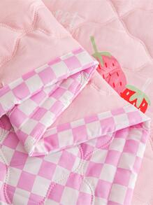 1入組草莓圖案床罩，現代家居布藝床罩 - 彩色 - 查看 7