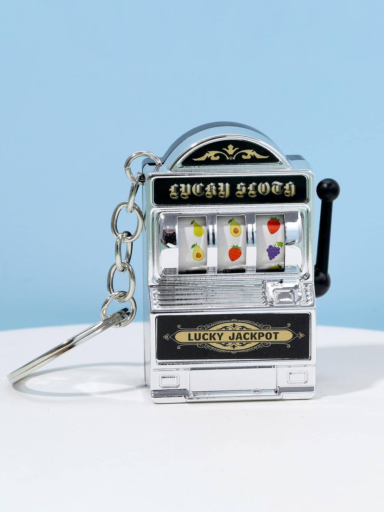 老虎機吊墜鑰匙圈 - 銀色 - 查看 1