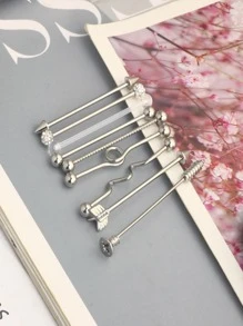 9pcs Industrial Piercing Jewelry 14G 16G Stainless Steel Industrial Earrings for Women Men Industrial Bar Piercing Cartilage Helix Piercing Earrings Industrial Barbell Jewelry - mixed style - View 4