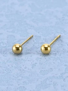 Minimalist Stud Earrings - Yellow Gold - View 1