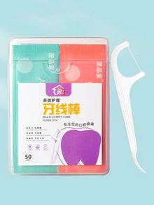 50 piezas Palillo de dientes dental de plástico desechable - Multicolor - Ver 1