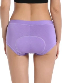 女性騎行內褲短褲,帶防震3d膠墊女式騎行自行車短褲,女性公路山地自行車mtb底褲,運動服裝男士 - 紫色 - 查看 5