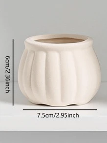 1入組陶瓷植物容器，現代米色家用花盆 - 米色 - 查看 2