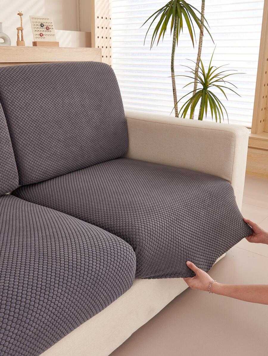 1入組素色沙發座套 - 深灰色 - 查看 1