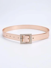 Thắt lưng khóa vuông trang trí bằng đá rhinestone - Vàng - Xem 2