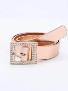 Thắt lưng khóa vuông trang trí bằng đá rhinestone - Vàng - Xem 3