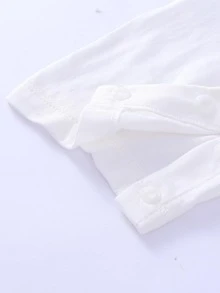 女嬰雞印連體褲，空調衣服，夏季 - 白色 - 查看 7