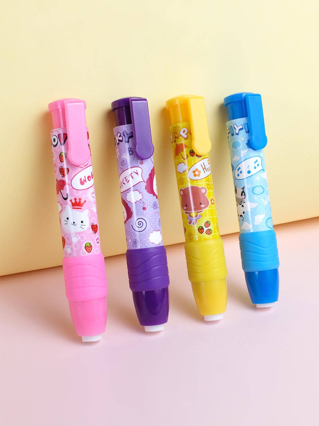 4 cục tẩy đồ họa hoạt hình, cục tẩy bút chì cầm tay dễ thương cho học sinh - Nhiều màu - Xem 1