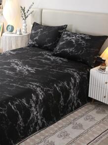 Marble Pattern Flat Sheet - Black - View 4