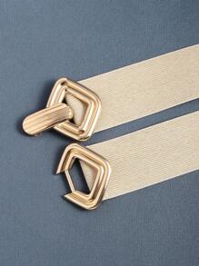 Geometric Buckle Belt Halloween Summer, School Fall, Autumn, Halloween - Beige - View 2