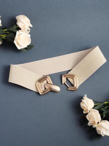 Geometric Buckle Belt Halloween Summer, School Fall, Autumn, Halloween - Beige - View 5