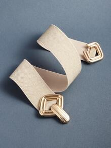 Geometric Buckle Belt Halloween Summer, School Fall, Autumn, Halloween - Beige - View 4