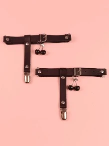 Thắt lưng Garter trang trí Cherry - màu đen - Xem 4