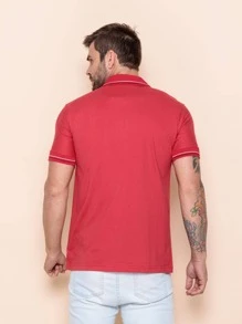 Men Polo Shirts - Red - View 2