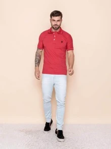 Men Polo Shirts - Red - View 4