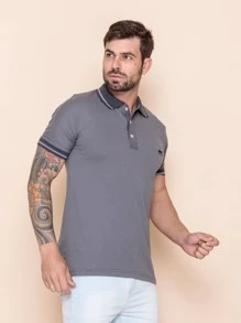 Men Polo Shirts - 灰色 - 查看 4