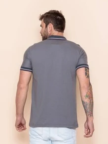 Men Polo Shirts - 灰色 - 查看 2