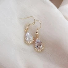 Rhinestone Water Drop Earrings