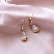 Rhinestone Water Drop Earrings