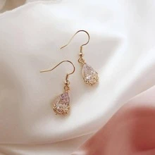 Rhinestone Water Drop Earrings
