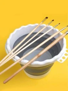 1入組可折疊刷子清洗桶，兒童簡易便攜式油漆刷清洗器，刷子清潔 - 粉色 - 查看 4